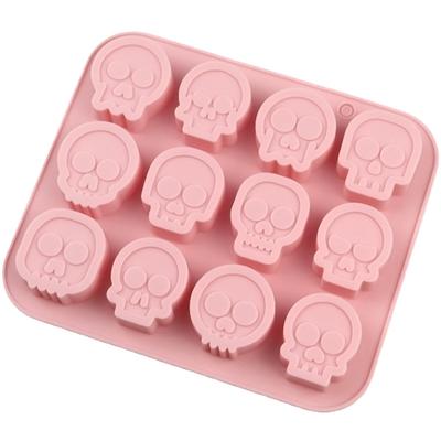 Skull Chocolate Silicone Mold Halloween Candy Cookies Baking Mould Wax Melts Jelly Ice Cube Tray Cake Decor Kitchen Accessories