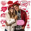 25/28/35pc Valentine's Day Photo Booth Props Handheld Photography Photo Prop Love Heart Glasses Hats Mask Photo Decor Supplies