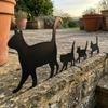 Niedliche laufende Katzen Dekoration Acryl Katzen Hängedekoration Katzen Gartenskulptur Außenbereich Garten