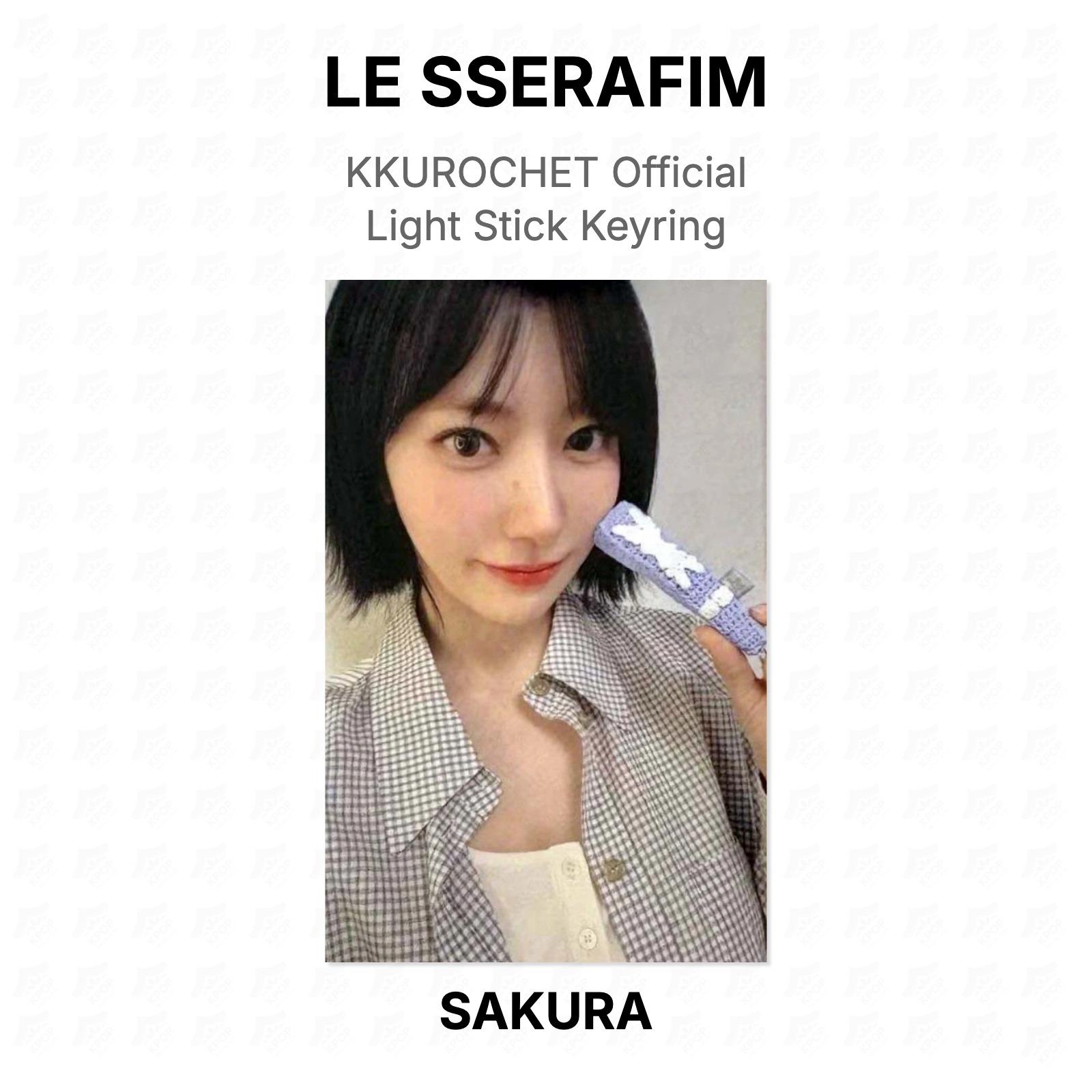 LE SSERAFIM SAKURA KKUROCHET Official Light Stick Keyring Official Photocard SAKURA