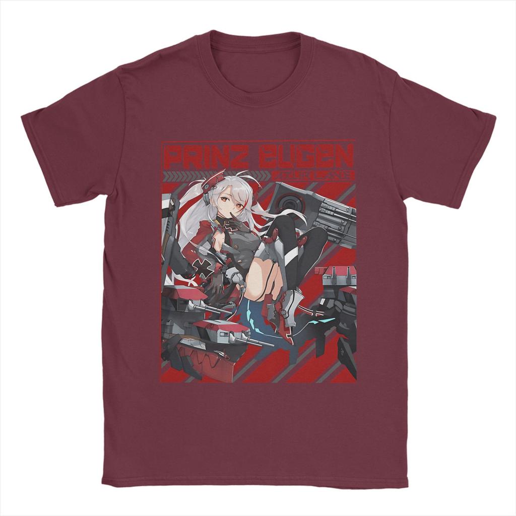 Azur Lane Game 100 Cotton T Shirt For Adult Beach PRINZ EUGEN Vintage T Shirts O-Neck Trendy Cool Tees Big Size Print Clothes