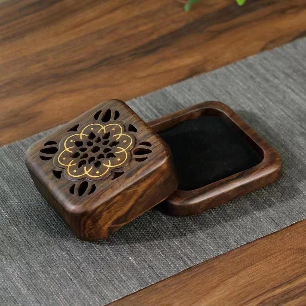 Ebony Large Wooden Sandalwood Incense Burner | Indoor Auspicious Clouds Agarwood Holder | Creative Tea Ceremony Ornament