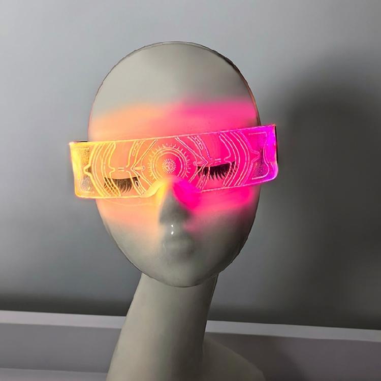 Flashing LED Party Eyeglasses Acrylic Spectacles Rechargeable Glasses for Cosplay Festival Outfits Stylish Eyewear