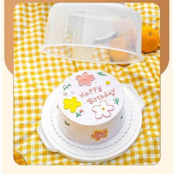 Velký 10palcový stojan na dort s držákem, víky a držadly, nádoba pro přepravu, podnos na dort s poklopem, kulatá kuchyňská nádoba na skladování muffinů