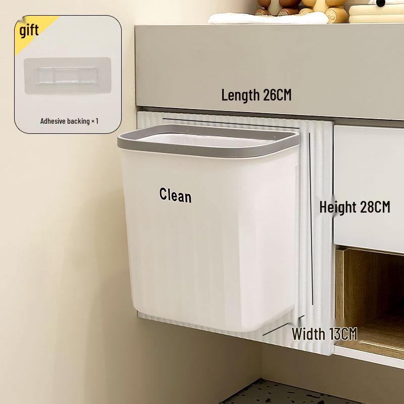 Waterproof Lidded Bathroom Trash Can with Toilet Paper Storage, Wall-Mounted & Narrow Design.