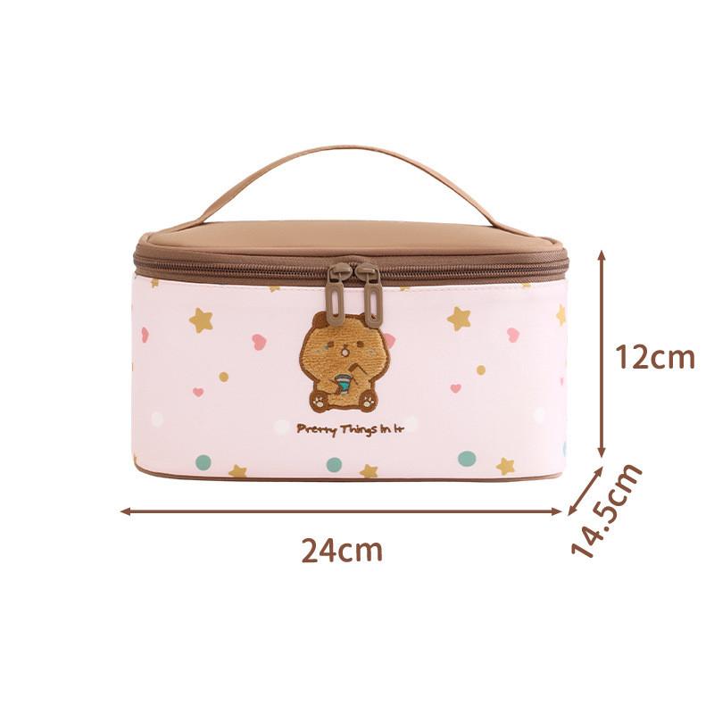 

Cute Bear Cosmetic Organizer With Large Capacity For Travel And Daily Use розовый