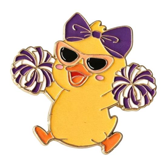 Enamel Technology Brooch Cartoon Anime Cheerleading Duck Shape Pin Small фиолетовый