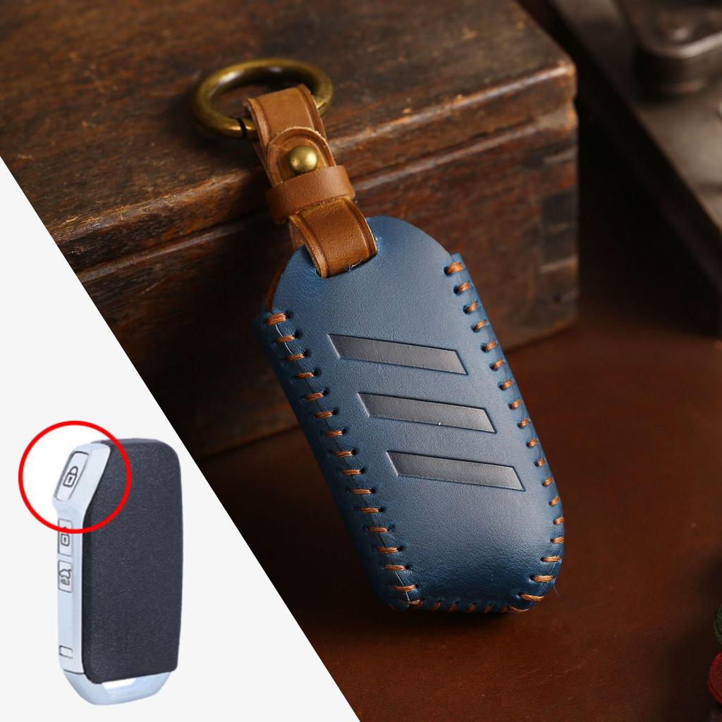 Handmade Leather Key Bag for Kia K5/Zhipao 19 K3 - Personalized Crazy Horse Style