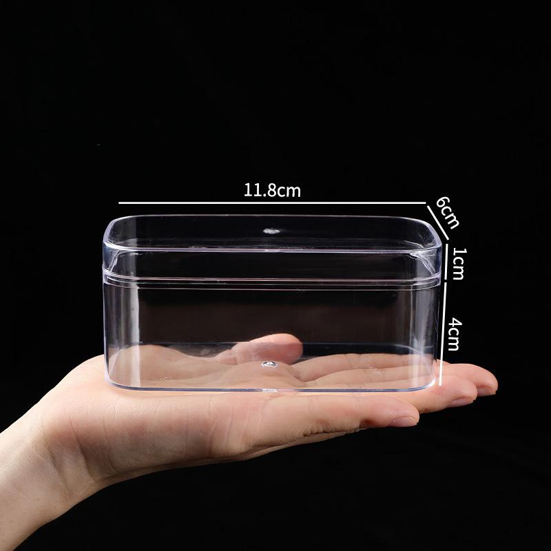 Transparent Square Acrylic Storage Box for Figures - Dustproof Food-grade Plastic, PS Wedding Candy Box with Lid