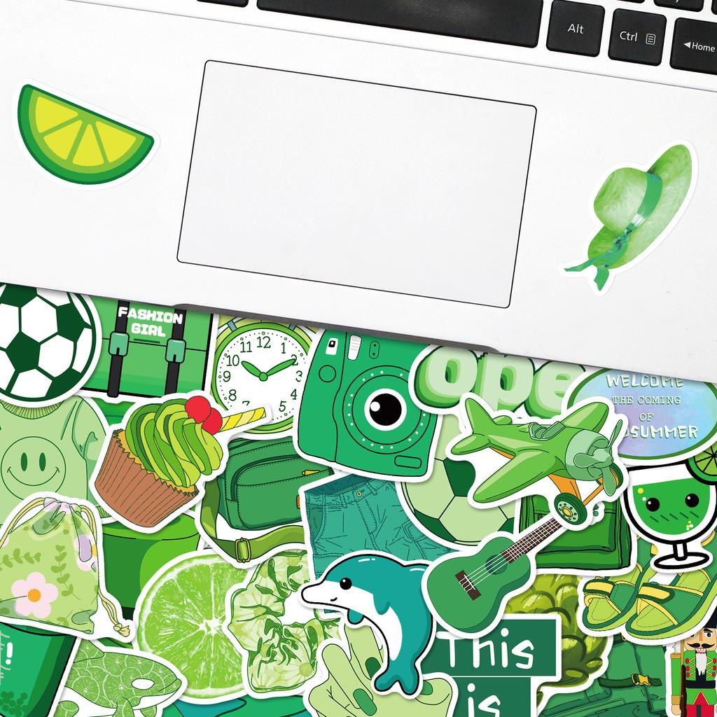 T01040669 Clearance 100 Sheets Of Green Mix And Match Small Fresh Stickers S Wind Series