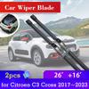 Car Windscreen Front Rear Wiper Blade for Citroen C3 Cross SX SY 110 2017~ Windshield Wipers Brushes Cleaning Accessories