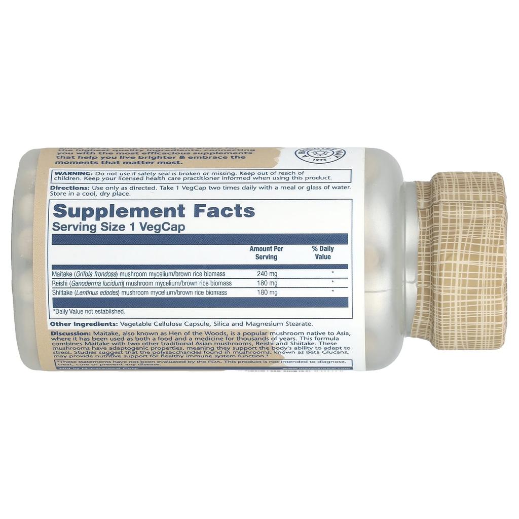 Mushroom Immune Complex with Leafy Mushrooms, Reishi Mushrooms & Shiitake Mushrooms, 100 Veggie Caps