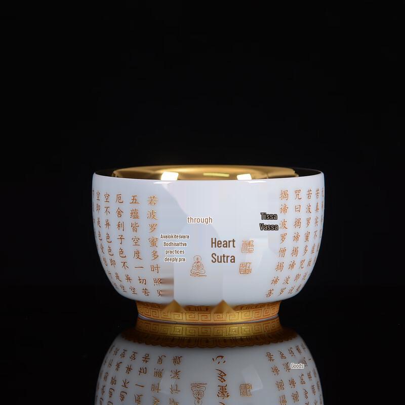 

Позолоченная керамическая чайная чашка «Сутра Сердца»