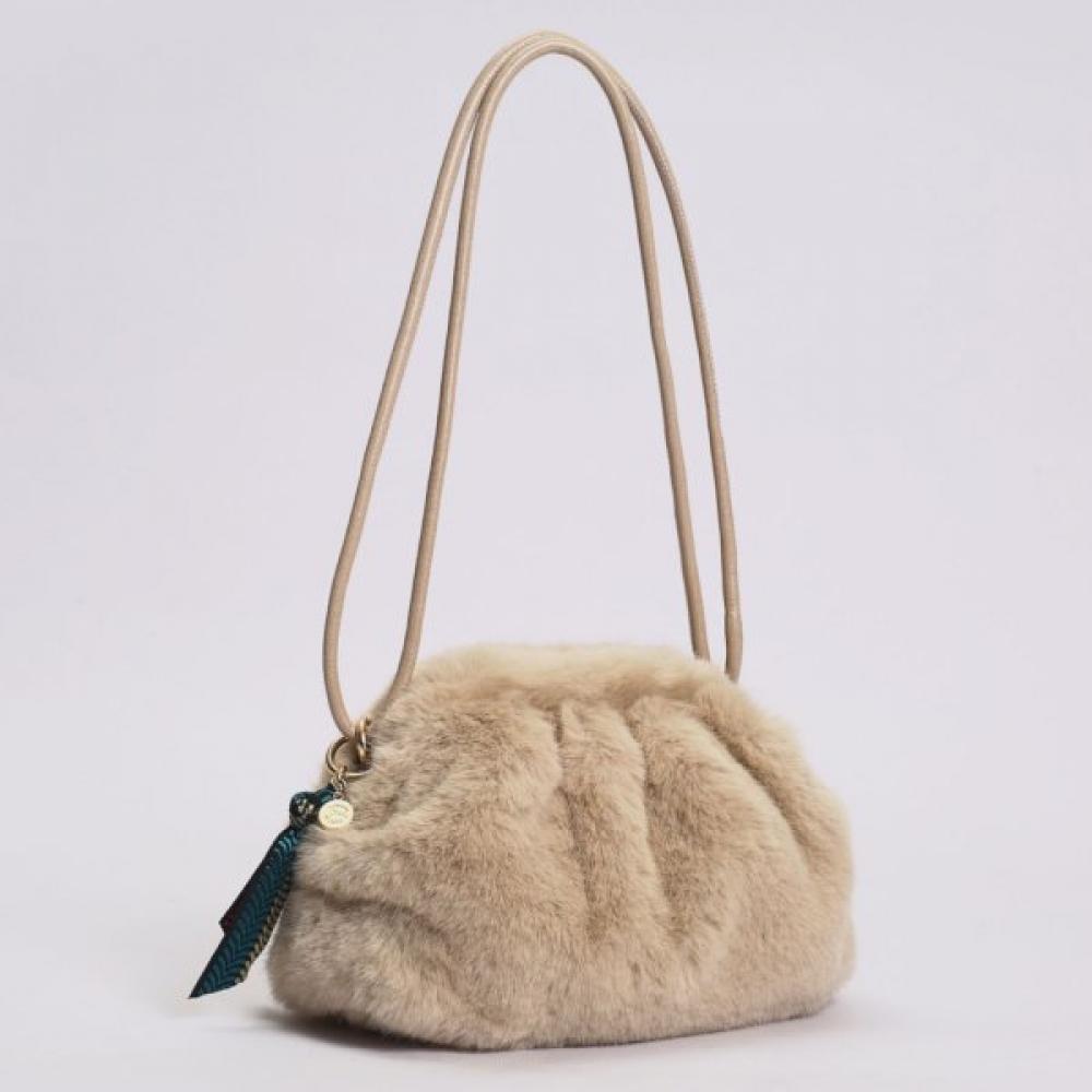 Lala Fur Clutch Crossbody Bag   Ivory  Lala2f140 