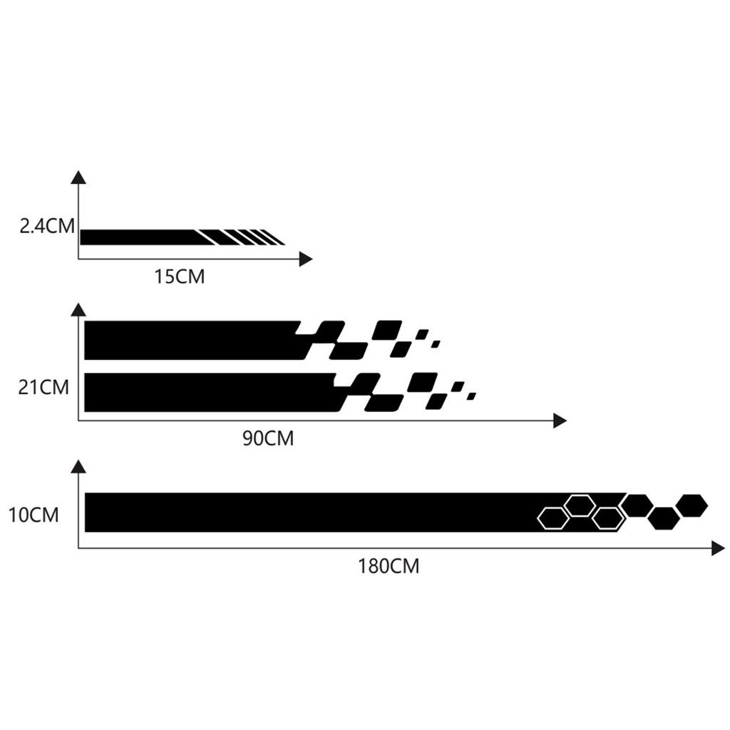 5 Pieces  Vinyl Car Side Sticker Auto Body Racing Sports Decals Universal Car Truck DIY Decal Stripe Vinyl Stickers