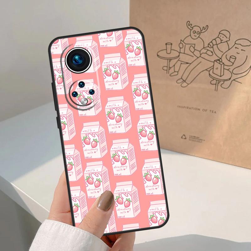 

Кавайное клубничное молоко Чехол для Honor Magic 7 Lite 5 6 8 Pro Для Honor 400 200 90 70 50 X8c X8b X9a X9b X9c X9d Win Honor 70