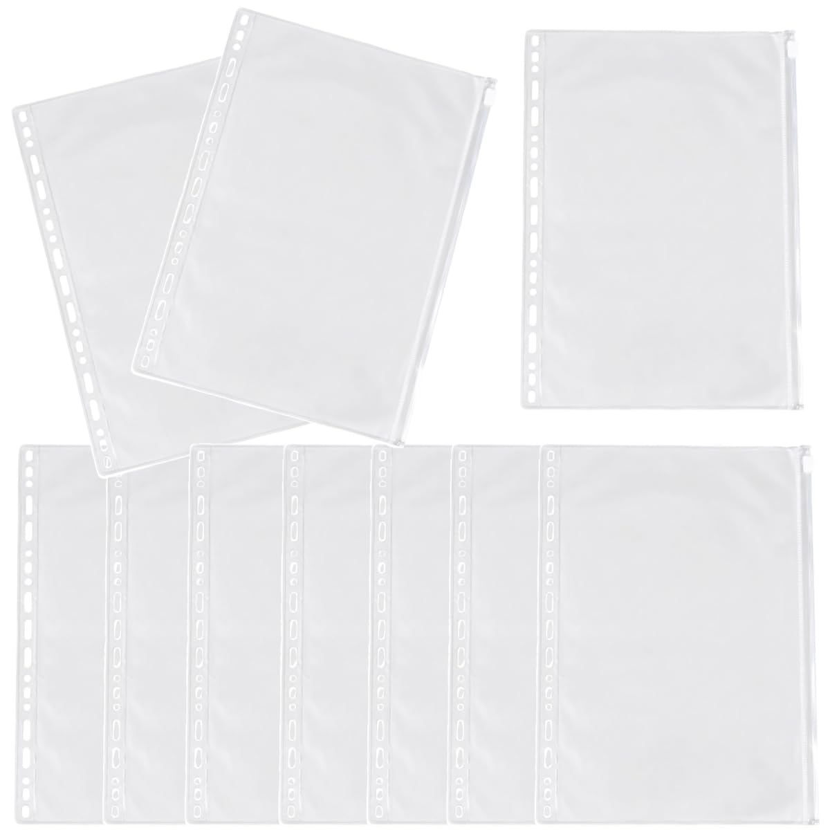Zippered Pocket B5 Clear Clear Zippered Receipt Zipper Convenient Storage Binder, 26-hole File, Pockets, Pockets, File, Loose-leaf File, Refill,