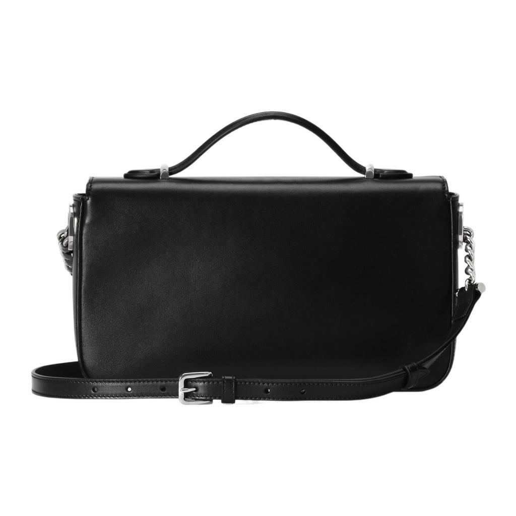 Gucci Petite Double G Logo Adjustable Detachable Shoulder Strap Leather Handbag Women Handbags Black 739721-AABSG-1000