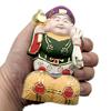 HU Trading Daikokuten Figur, Hinoki-Holz, farbiges Kirigane, Sieben Glücksgötter, Gesamthöhe 10,5cm, Breite 7cm, Tiefe 7cm, b0155