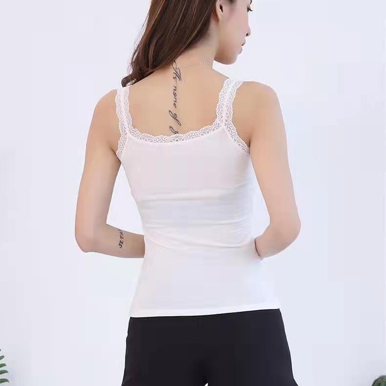 Solid Color Slim Camisole Women's Summer Lace Modal Large Size Outer Wear Bottoming Shirt Top