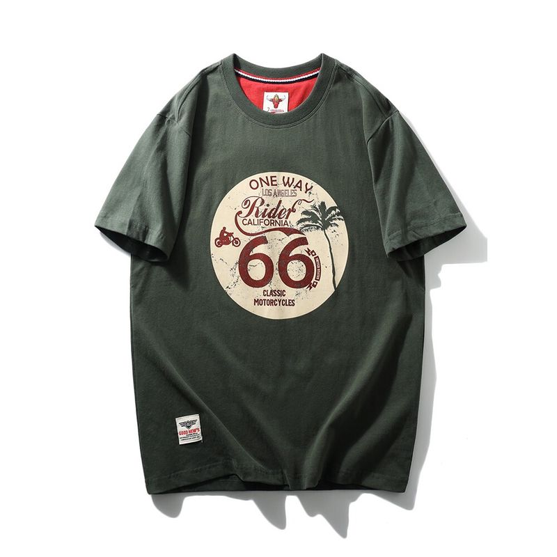 American Retro Heavyweight Pure Cotton Trendy Brand Letter Print T-Shirt Men's Short-Sleeve Summer Foreign Trade Men's Vintage T-Shirt