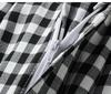 Women's Black and White Plaid Ice Silk Cropped Wide-Leg Pants - Elastic Waist, Summer Casual, Slimming, Loose Fit.