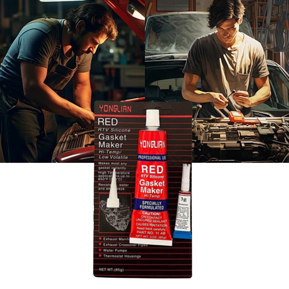 Silicone Gasket Maker, 85 g, wasserdicht, rot, Silikondichtmittel, hochtemperaturbeständig, Motordichtmittel für Automotorteile