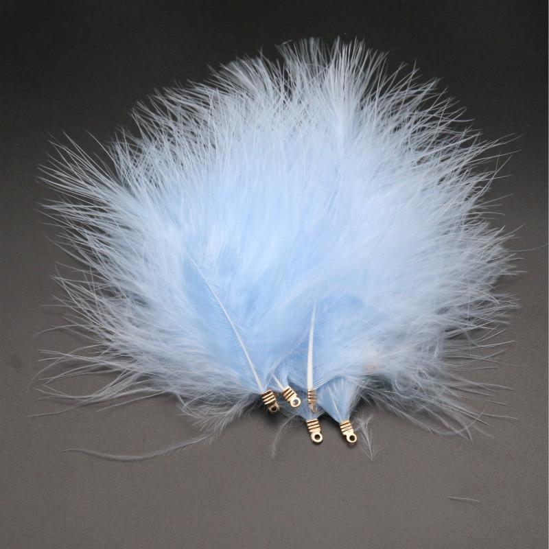 FeatherVelvet Feathers with Metal Clip Buckle, Turkey Plumas, DIY Feather Jewelry, Craft, Dream Catcher, Decoration Material, 10-12cm