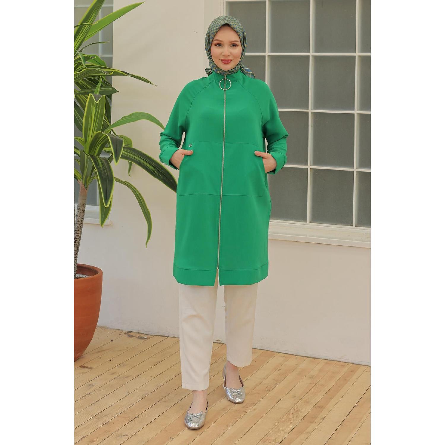 

Zippered Back Star Detailed Tunic Grass 24yt560 1