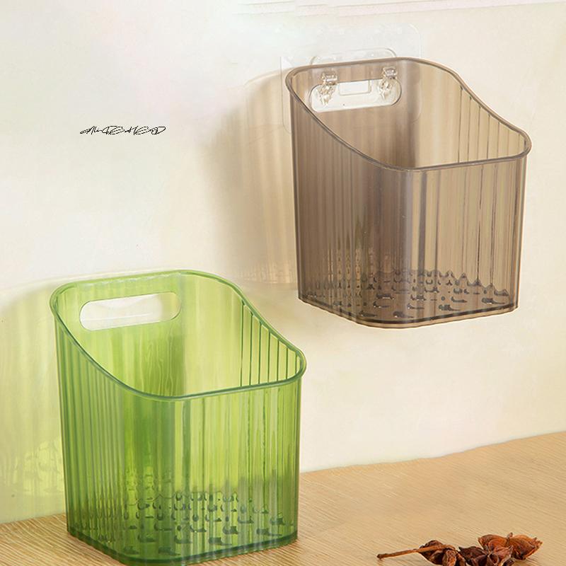 1 Stück Küche Knoblauch Ingwer und Zwiebel Transparenter Aufbewahrungskorb Wandbehang Kleine Wand-Aufbewahrungsbox Aufbewahrungsregal
