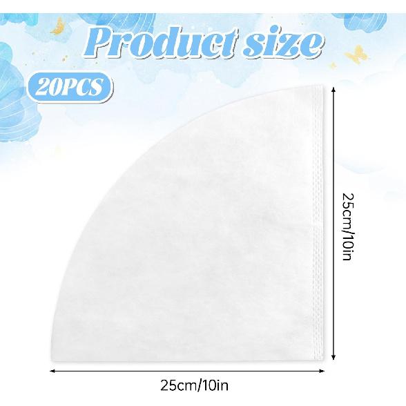 20 pcs 10 Inch Fryer Oil Filter, Non Woven Cooking Deep Oil Cones Strainer Grease Maple Syrup Beeswax Filter for Restaurant Kitchen Cafe Hotel Food