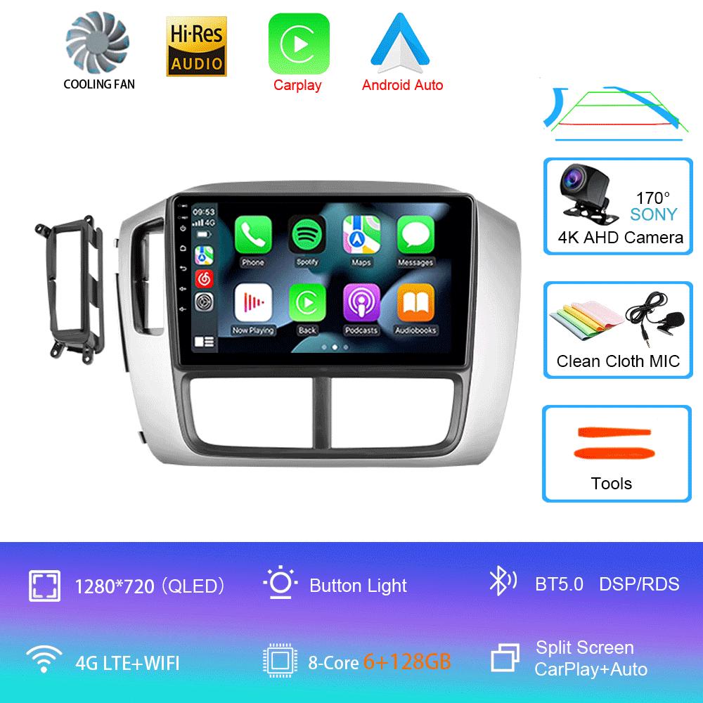 Car Radio Android 14 Carplay Auto WIFI+4G Multimedia Player For Honda Pilot 2006 2007 2008 DSP Autoradio Stereo 2din Head Unit