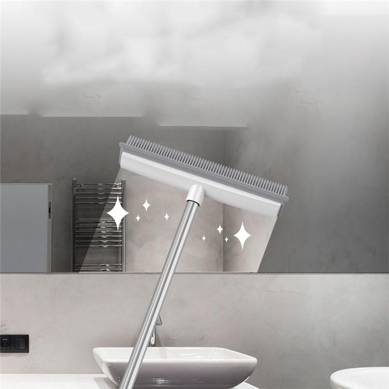 2 In1 Rubber Broom Brush Pet Hair Remover Bristle Carpet Cleaning Broom Sweeping