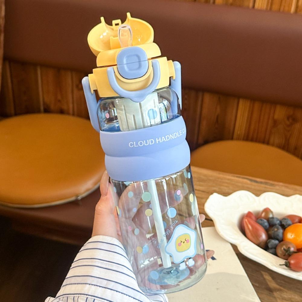 Портативная большая емкость Чашка для воды Двойная питьевая Разделение чая Соломинка Бутылка для воды Пластиковая поилка Подарки