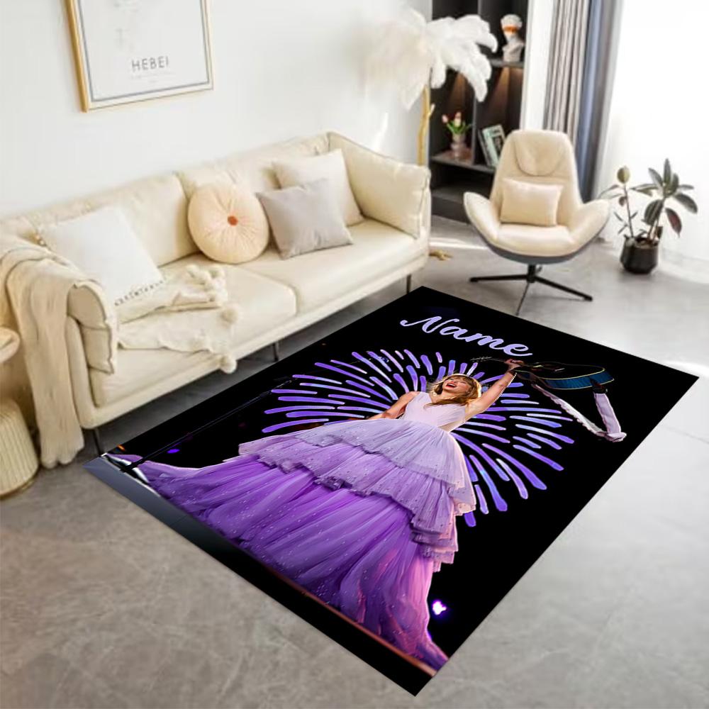 Name Purple Gown Celebration Personalized Text Floor Mat Suitable for Outdoor Bedrooms Study room Decorate room Antislip Carpet Office home decor