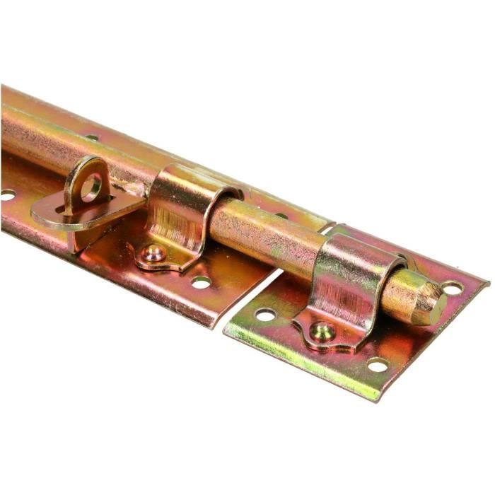 Verrou de portail KOTARBAU Verrou de porte gauche cu cadenas, loquet coulissant, fabriqué en acier galvanisé, jaune, 280 mm