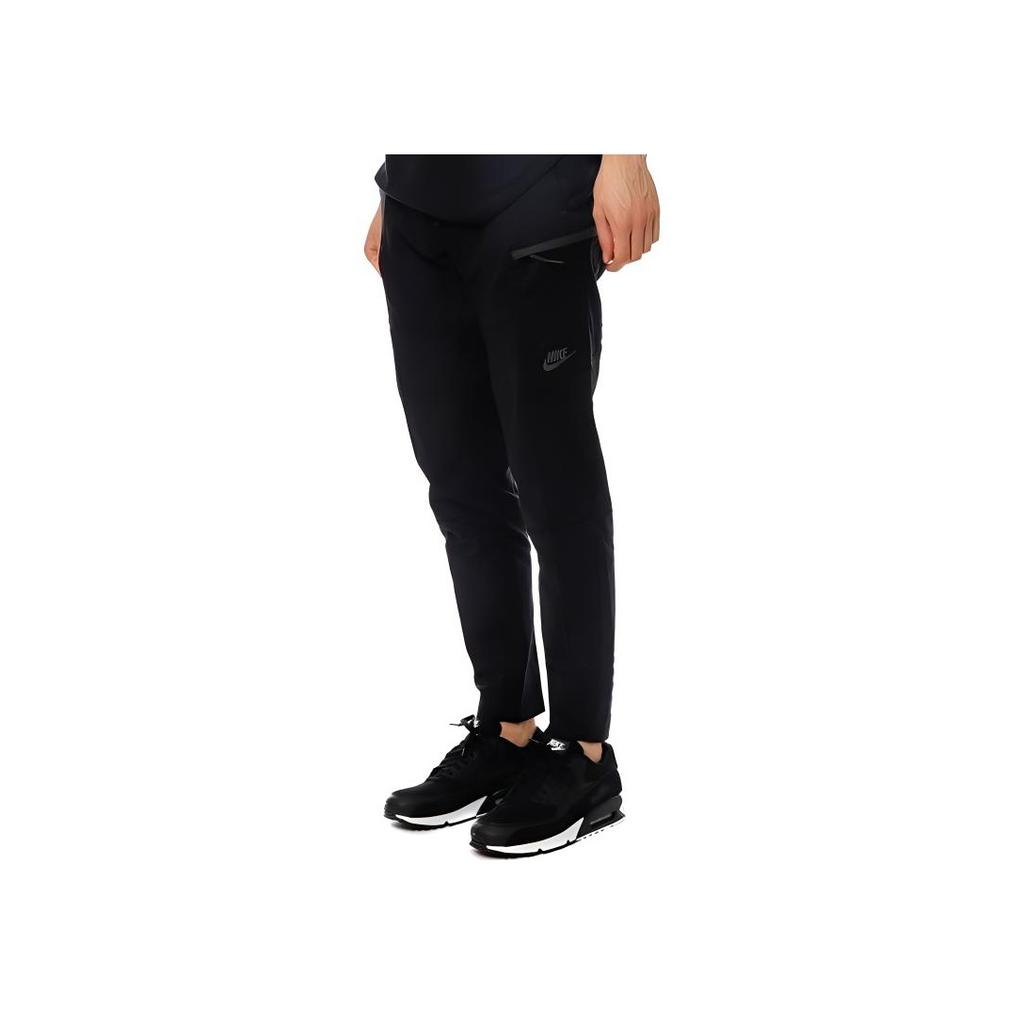 Nike Solid Color Logo Patch Straight Leg Casual Pants Men Bottoms Black 861527-010