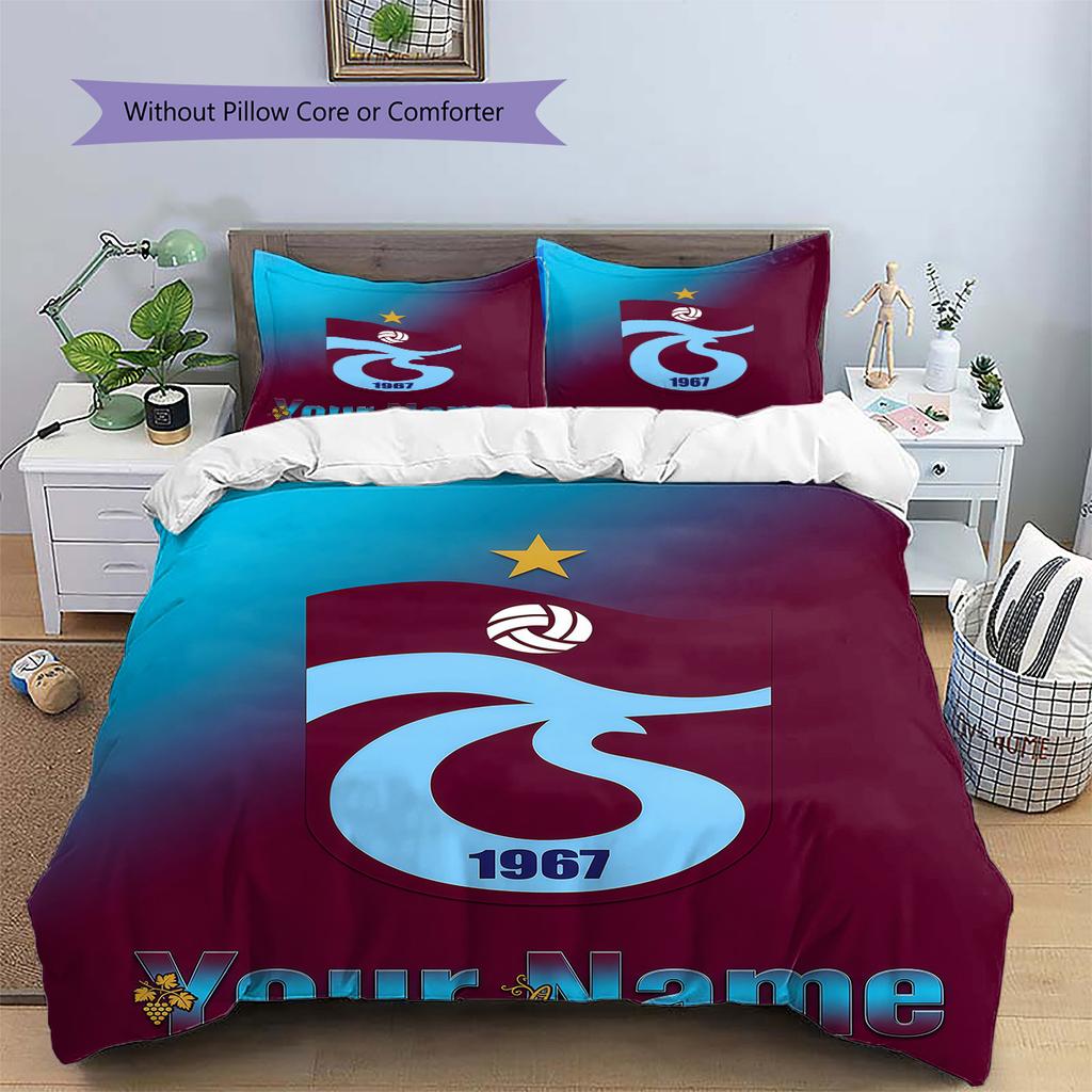 Custom Name Trabzonspor Crest Pride Bedding,Quilt Set Quilt Cover Pillowcase Home Birthday Gift (1 * duvet cover + 2 * pillowcase, without core)