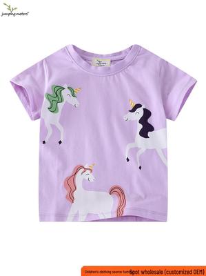European & American Little Pony Cartoon Girls' Summer T-Shirt - Stylish Short-Sleeved, Printed Design