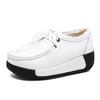 Women Genuine Leather Platform Shoes Winter Plush Walking Shoes 5cm High Wedges Heels Shoes Elegant Warm Mother Shoes