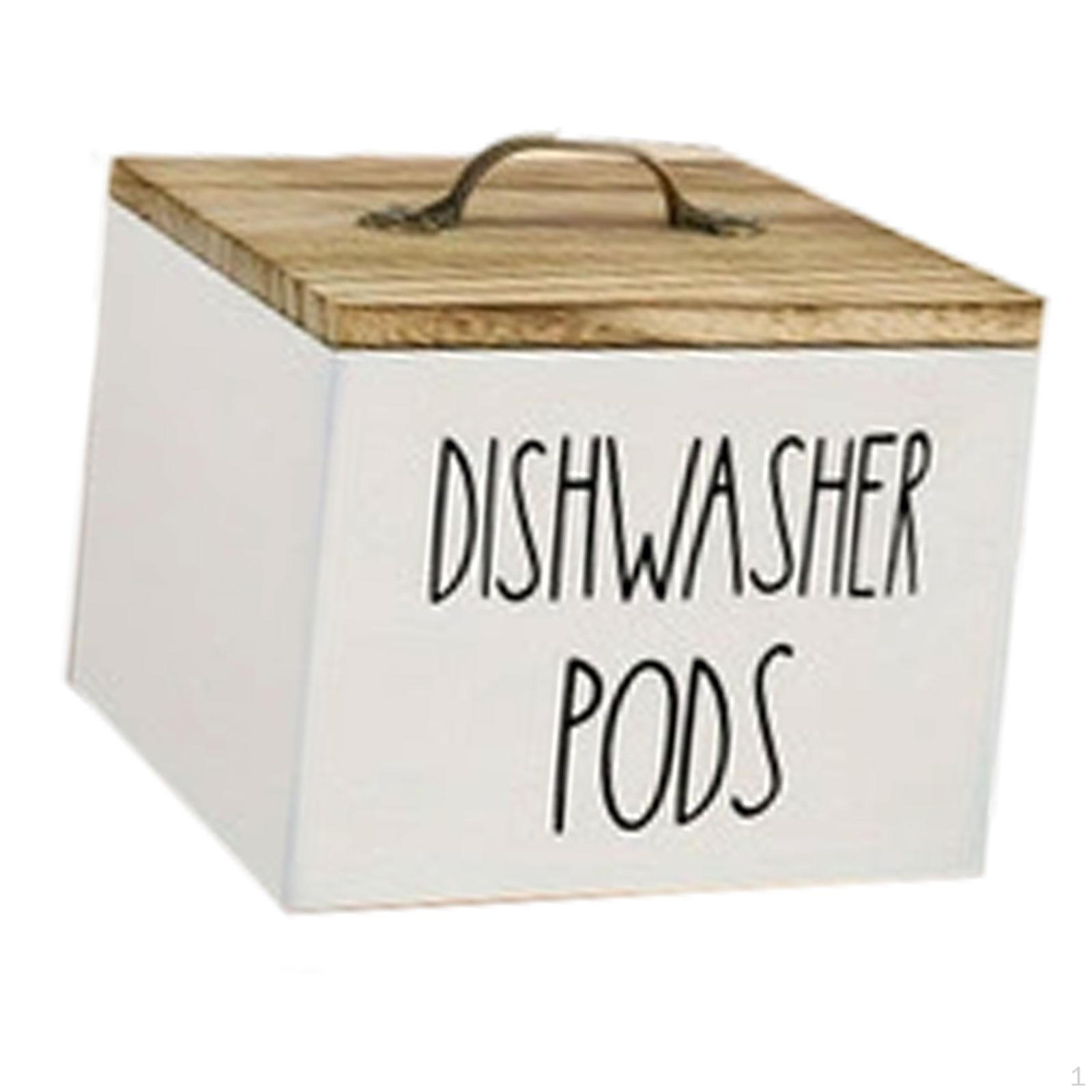 

Деревянный контейнер для хранения, органайзер для столешницы, диспенсер для ванной комнаты White dishwasher pod