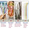 6-Pack Reble Glass Straws Set, Clear Glass Drinking Straw, Cute Colorful Straws with Cleaning Brush, 8''x8MM
