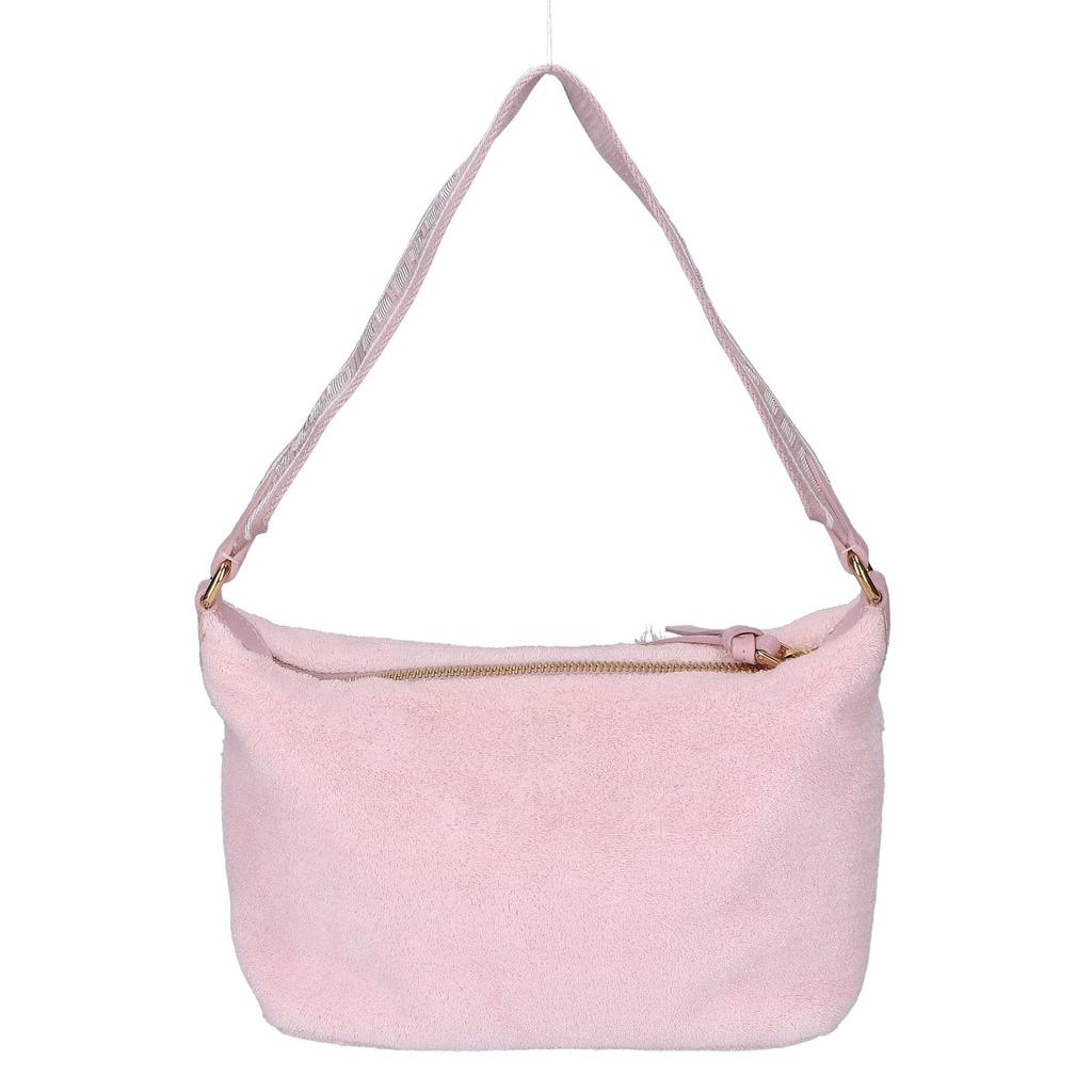 MIUMIU Excellent condition 5NE841 Pile material terry cloth mini bag canvas staple one-shoulder bag Handbag Pink / GD HardwareUsed