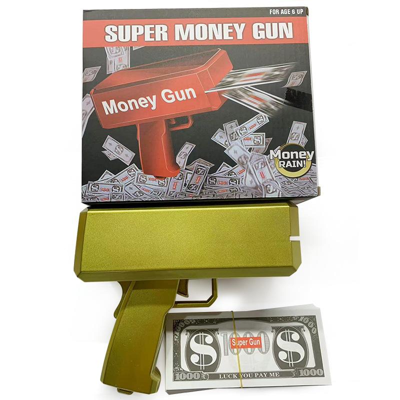 New Peculiar Squirt Money Gun Toy Money Gun Paper Money Squirt Money Gun Party Game Wedding Shooting Money Black Box