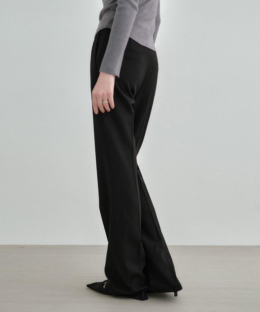 MONGDOL Semi-Bootcut Slacks Black Mdpt021Black