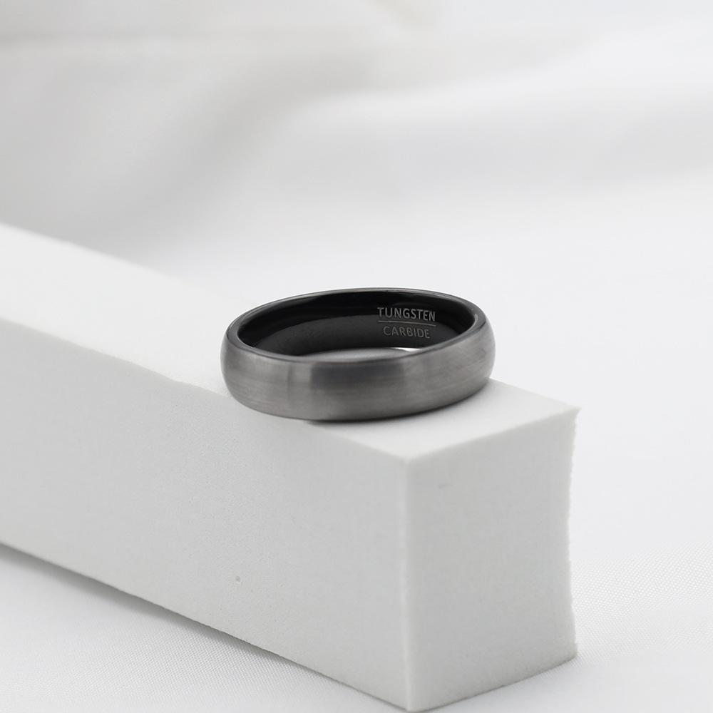 Jewelry Brushed Matte Tungsten Steel Ring Women'S Niche Premium Light Luxury Jewelry Curved Men'S Ring