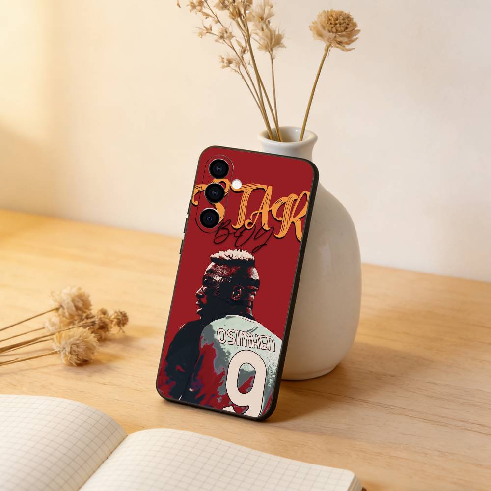 

Football V-Victor O-Osimhen Phone Case Black Silicone Soft For Samsung Galaxy A73,A72,A71,A70,A53,A52,A51 Samsung a52