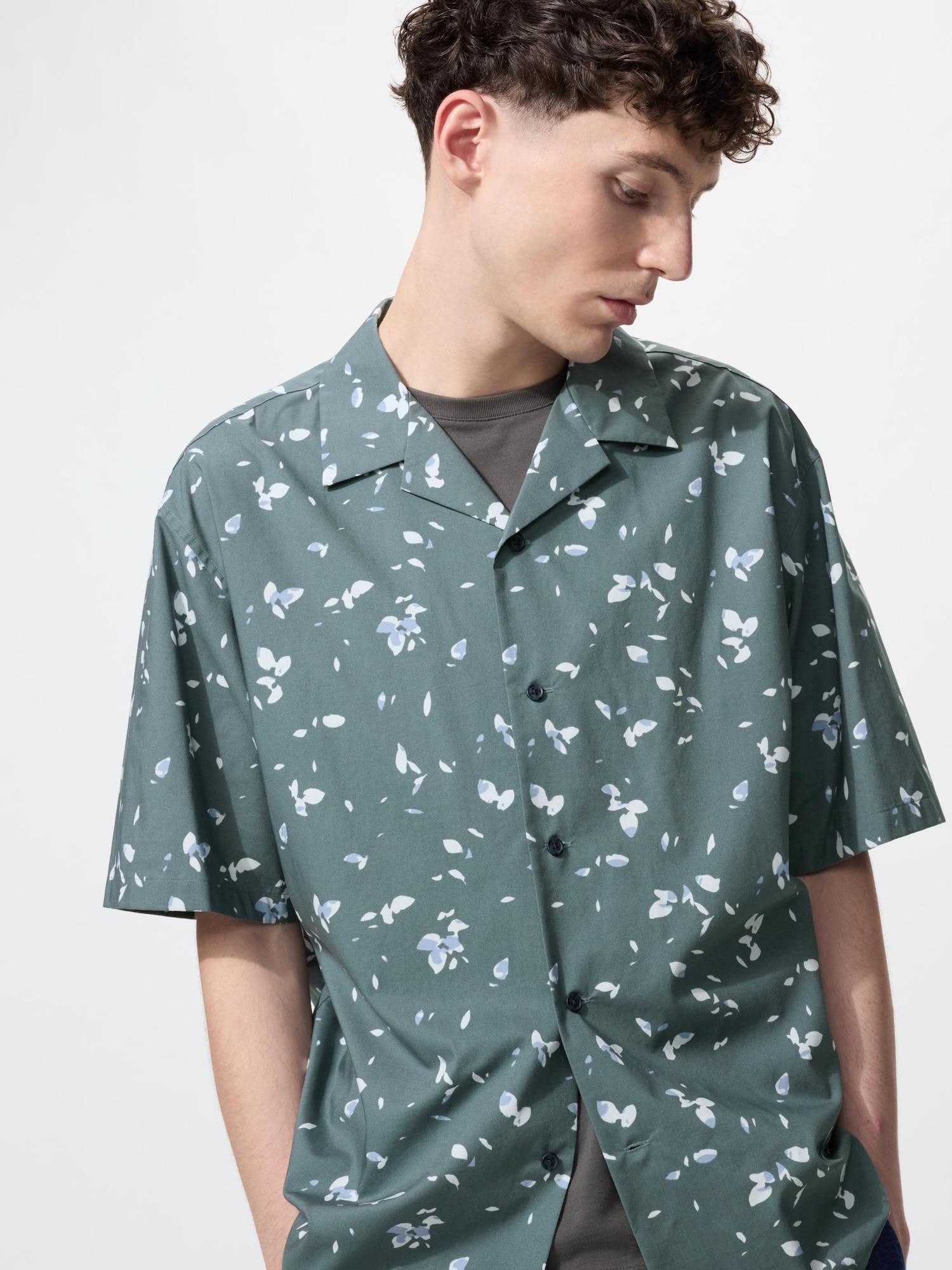 

Рубашка Uniqlo Japan с открытым воротником 06 GRAY/XS