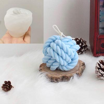 Nuovi stampi in silicone per candele di lana 3D Design di palline di lana Candele di soia fatte a mano che producono stampi per sapone di cera aromatica
