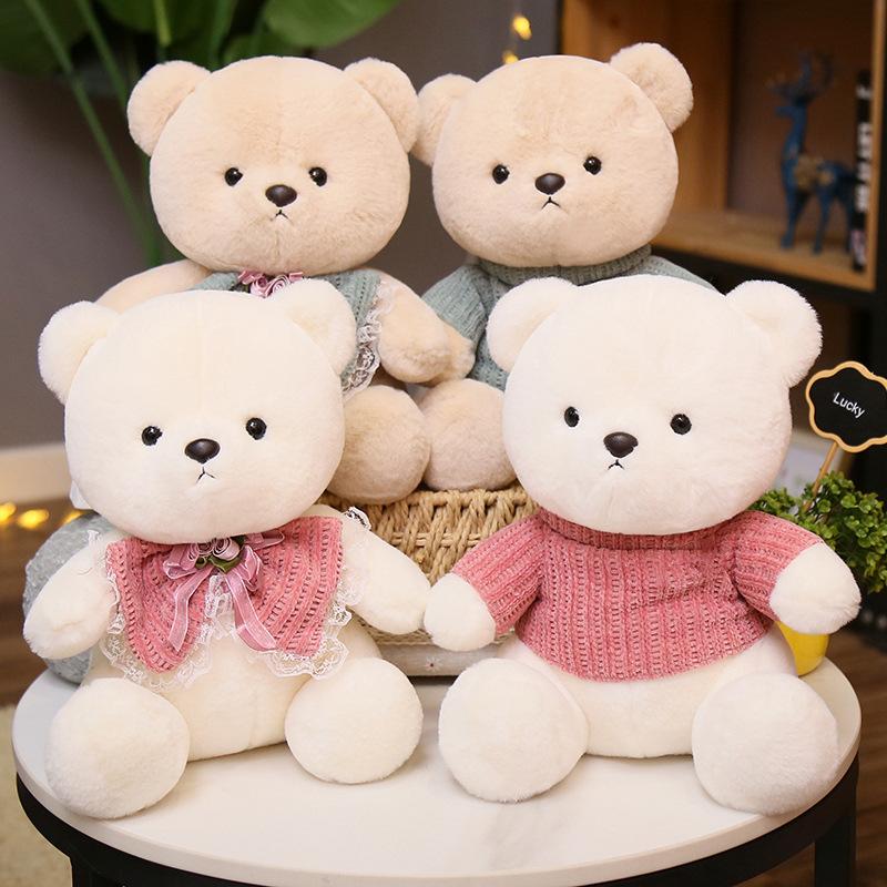 Cute Stuffed  Bear Dolls Soft Plush Toys Pink Blue Kawaii Cotton Cartoon Animals Wedding Gifts Baby Birthday Christmas Toys